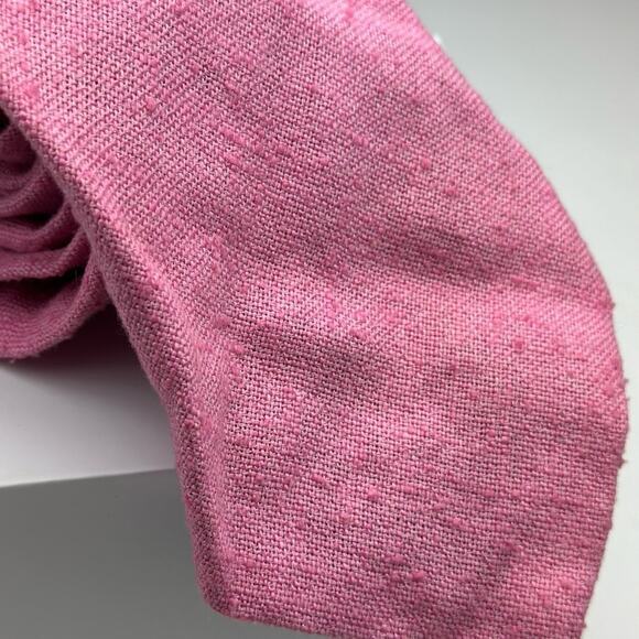 Pink textured vintage men’s tie polyester - Picture 2 of 3